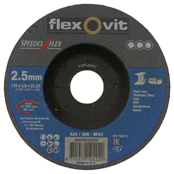 FLEXOVIT Doorslijpschijf 125*2,5 mm