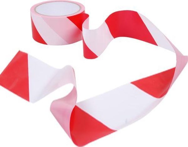GISS Markeringslint Rood/Wit 50mm x 100mtr - Afbeelding 2