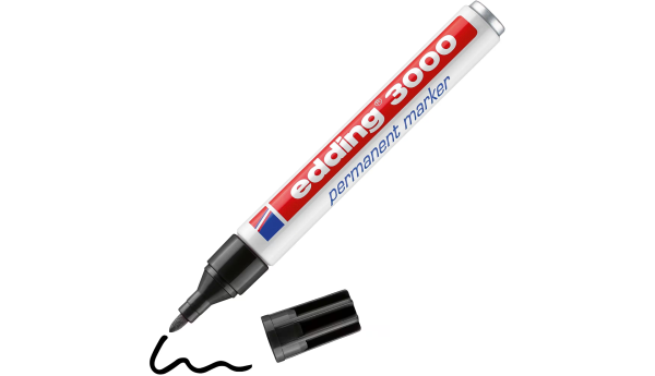 Edding 3000 Permanent marker Medium Ronde punt 1,5 - 3 mm Zwart